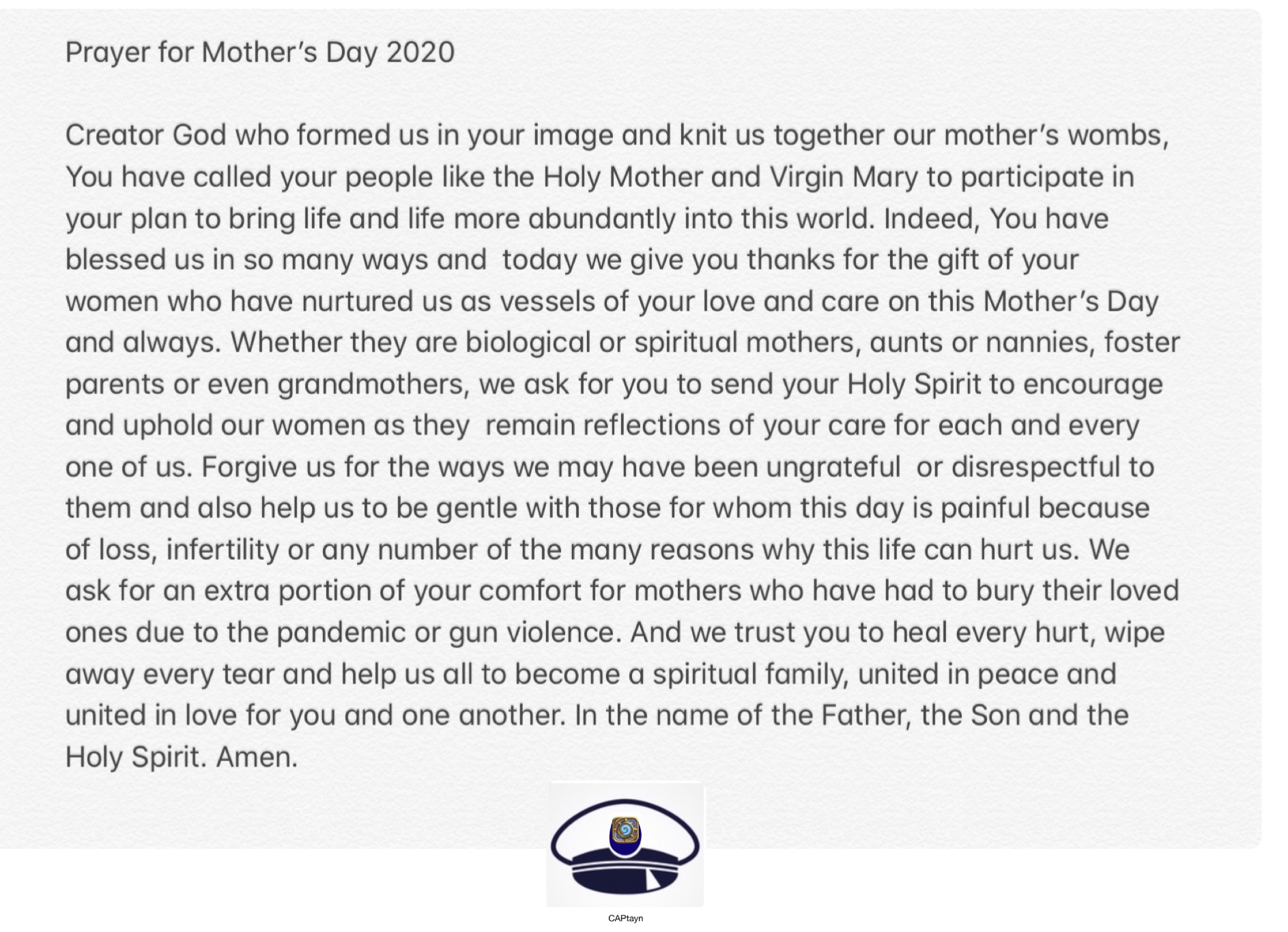 mother's day prayer